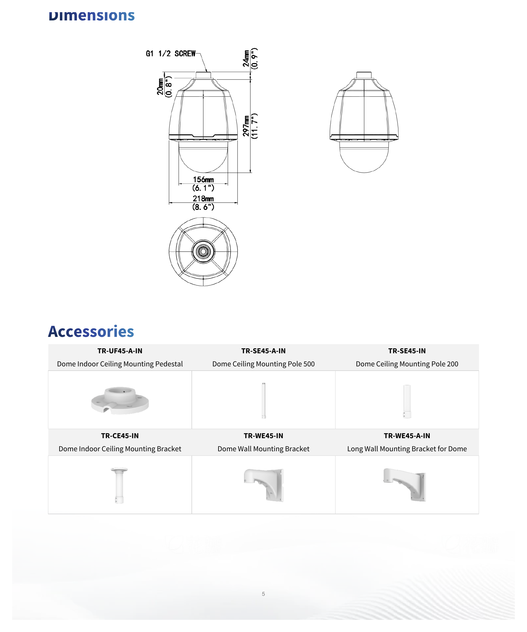 IPC6634S-X33-VF 外形尺寸圖 Ø218 mm × 297 mm (Ø8.6" × 11.7") (Ø × H)｜重量 4.07 kg (8.97 lb.)｜Unit: mm