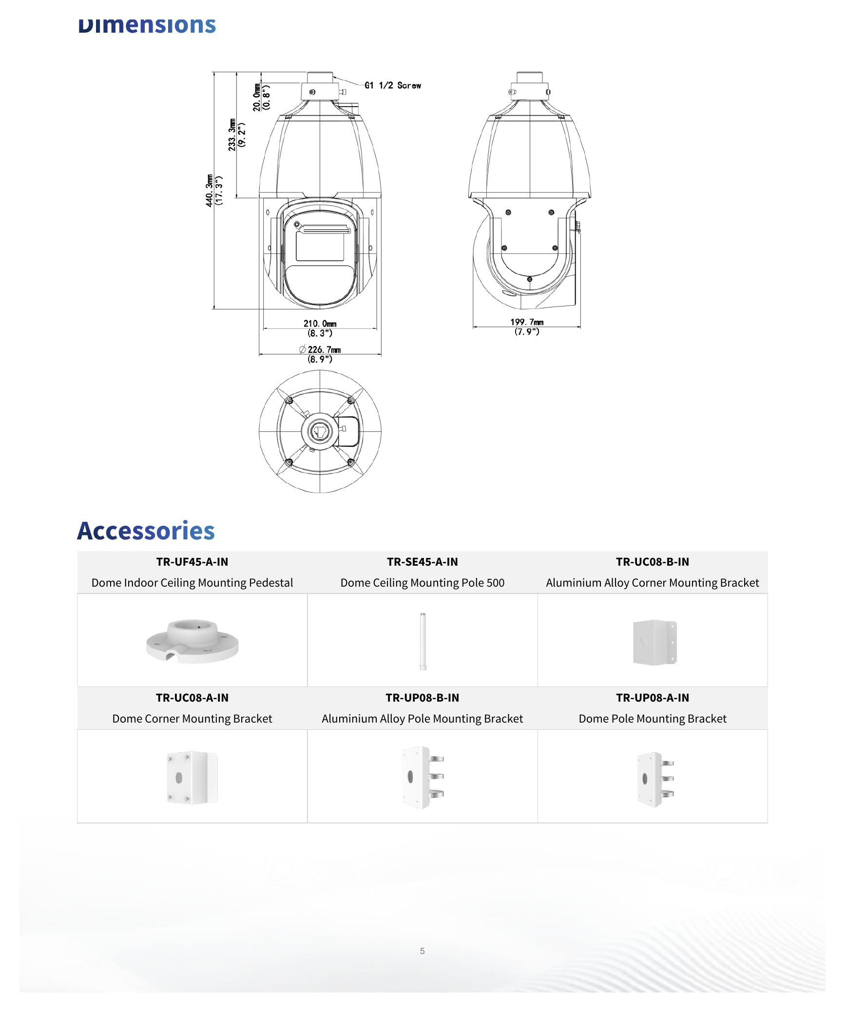 IPC6824EL-X42-W-VH1 外形尺寸圖 Ø226.7 mm × 440.3 mm (Ø8.93" × 17.33") (Ø × H)｜重量 6.9 kg (15.21 lb.)｜Unit: mm