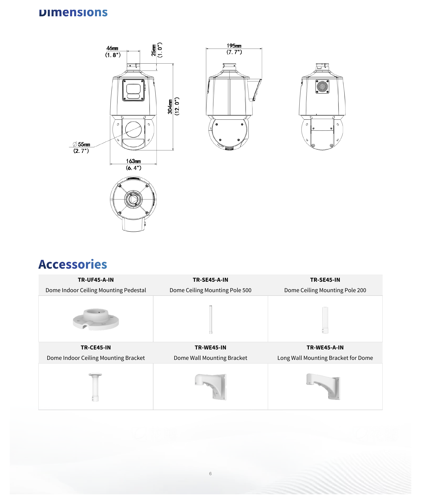 IPC94144SR-X25-F40C 外形尺寸圖 304 mm × 195 mm × 163 mm (12.0" × 7.7" × 6.4" ) (L × W × H)｜重量 2.27 kg (5.00 lb.)｜Unit: mm