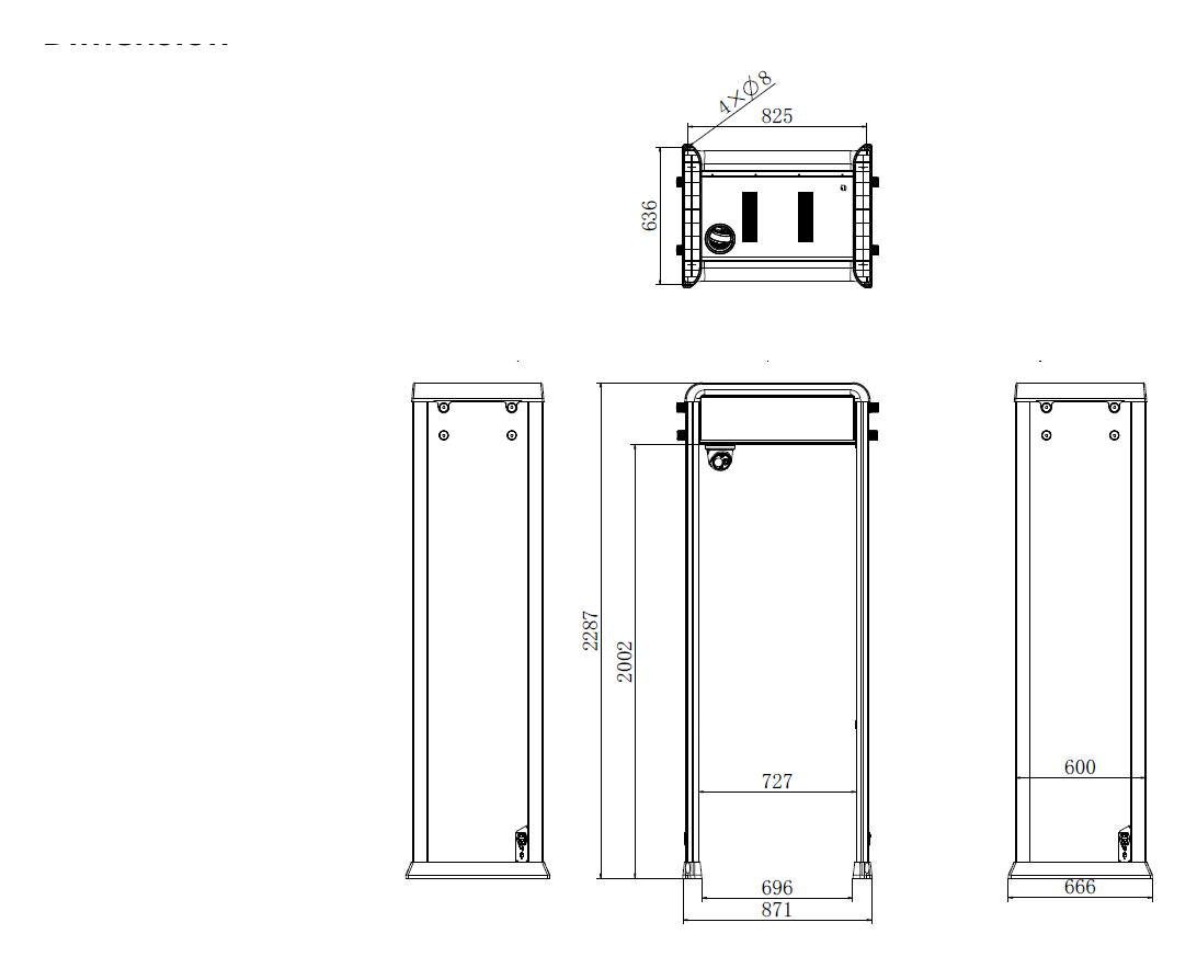 ISD-SMG572LC-I 外形尺寸圖 2287 mm(H) × 871 mm(W) × 666 mm(D) Door post: 2300 mm(L) × 695 mm(W) × 255 mm(H) Case : 850 mm(L) × 528 mm(W) × 370 mm(H