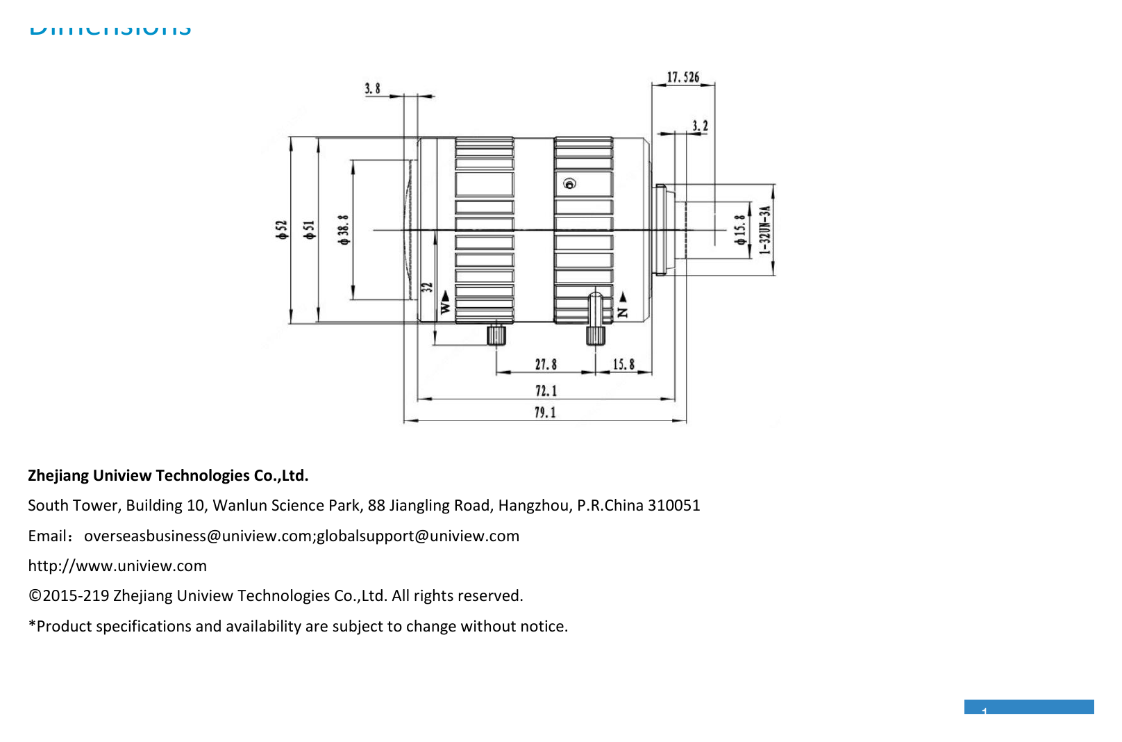 LENS-DM3816D-3M-NB-CAMERA-LENS 外形尺寸圖 詳見圖示｜Unit: mm