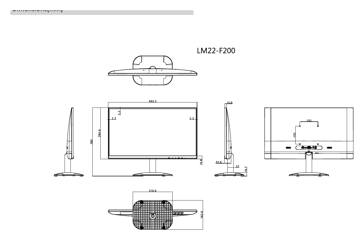 LM22-F200 外形尺寸圖 詳見圖示|Unit: mm
