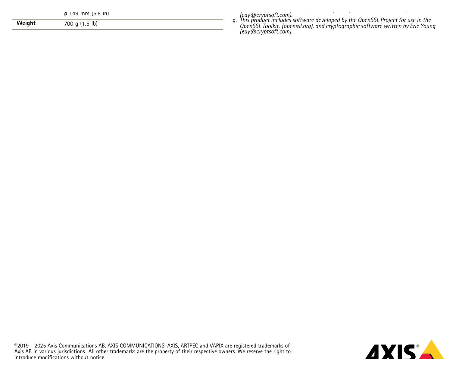 M3077-PLVE 外形尺寸圖 Height: 66 mm (2.5 in) f. This product includes software developed by the OpenSSL Project for use in the OpenSSL Toolkit