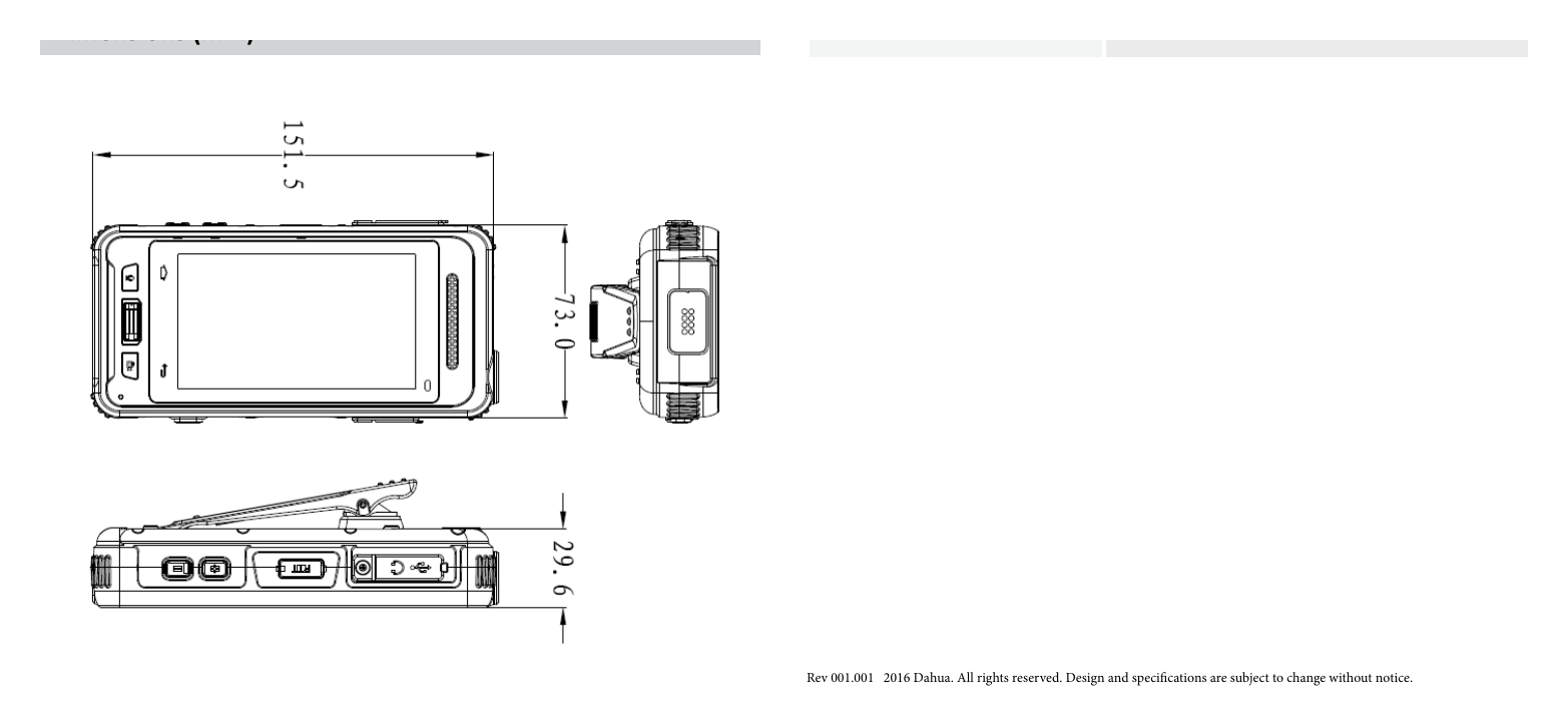 MPT310 外形尺寸圖 4.0 inch TFT LCD, support touch screen General｜Unit: mm