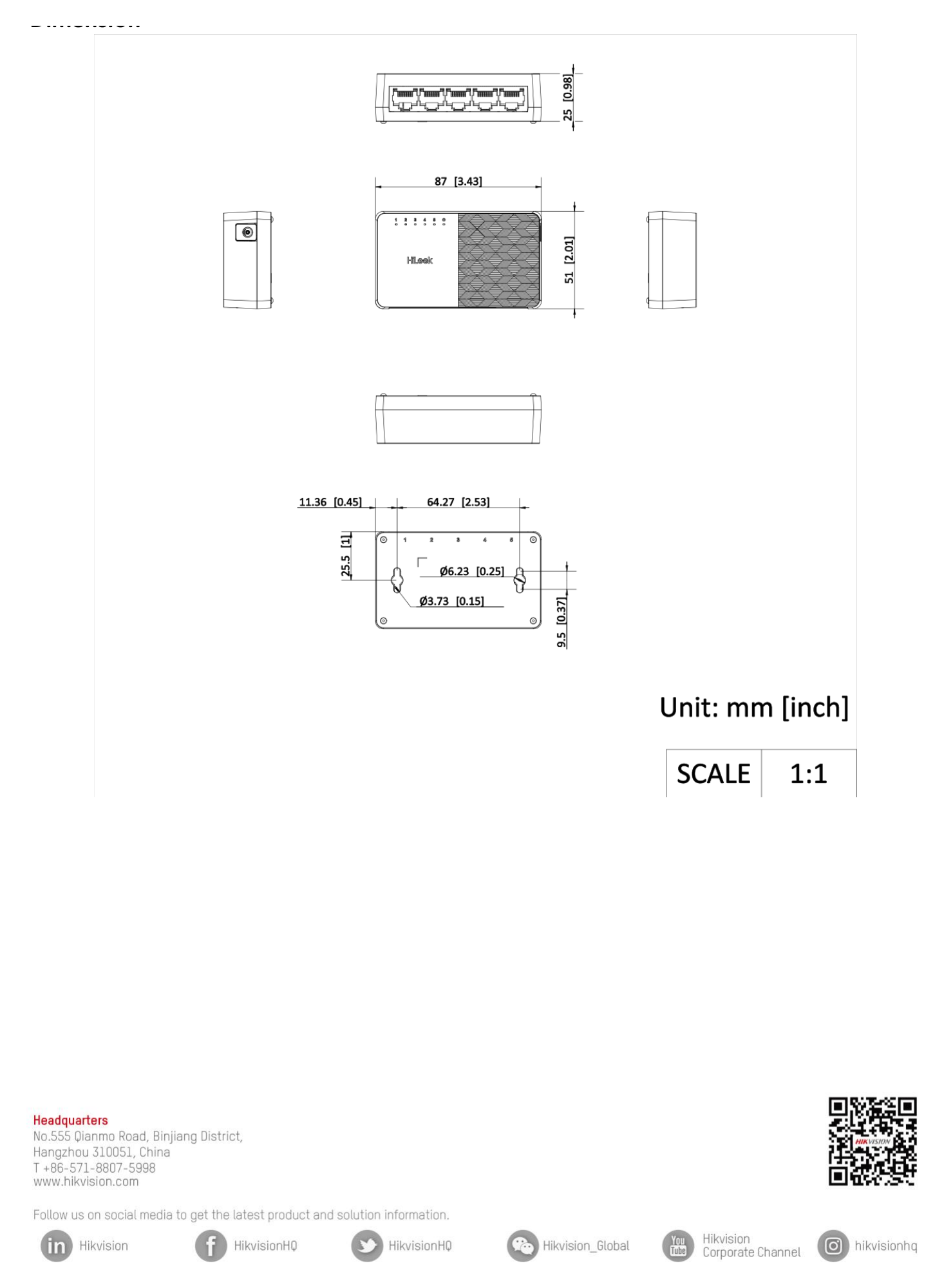 NS-0505D 外形尺寸圖 詳見圖示｜Unit: mm