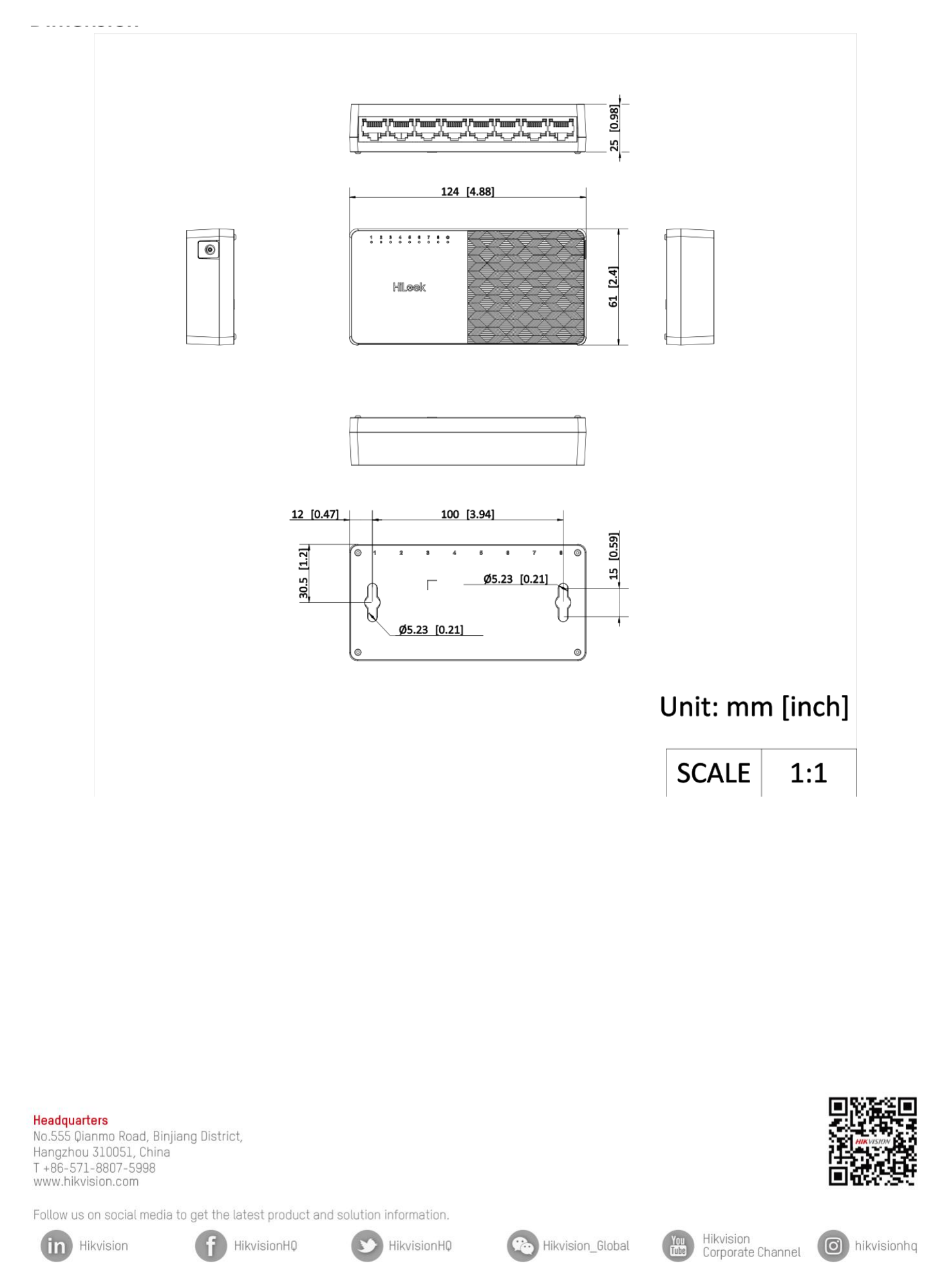 NS-0508D 外形尺寸圖 詳見圖示｜Unit: mm