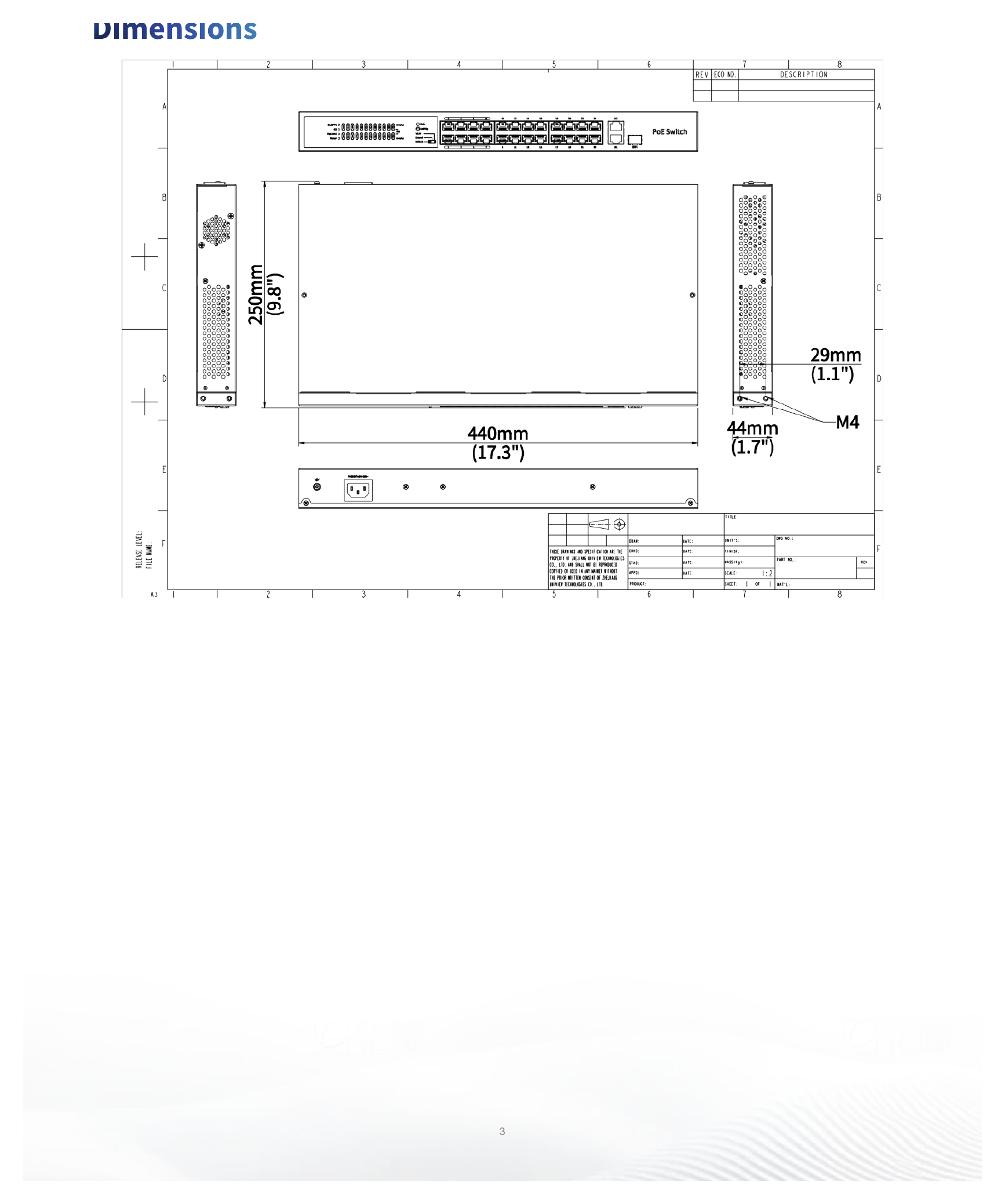 NSW2020-24T1GT1GC-POE-IN 外形尺寸圖 詳見圖示｜Unit: mm
