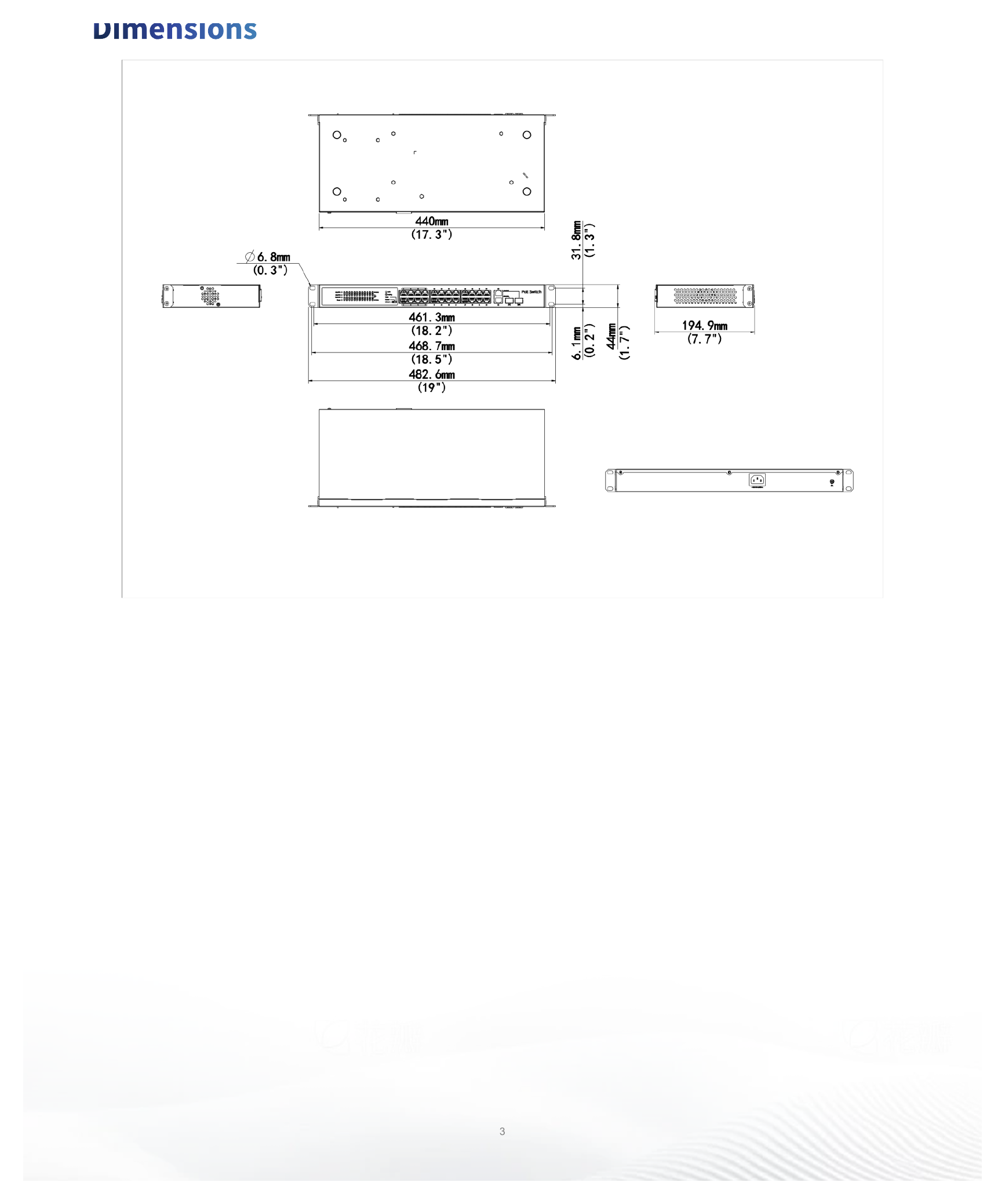 NSW2020-24T2GC-LPOE-IN 外形尺寸圖 詳見圖示｜Unit: mm
