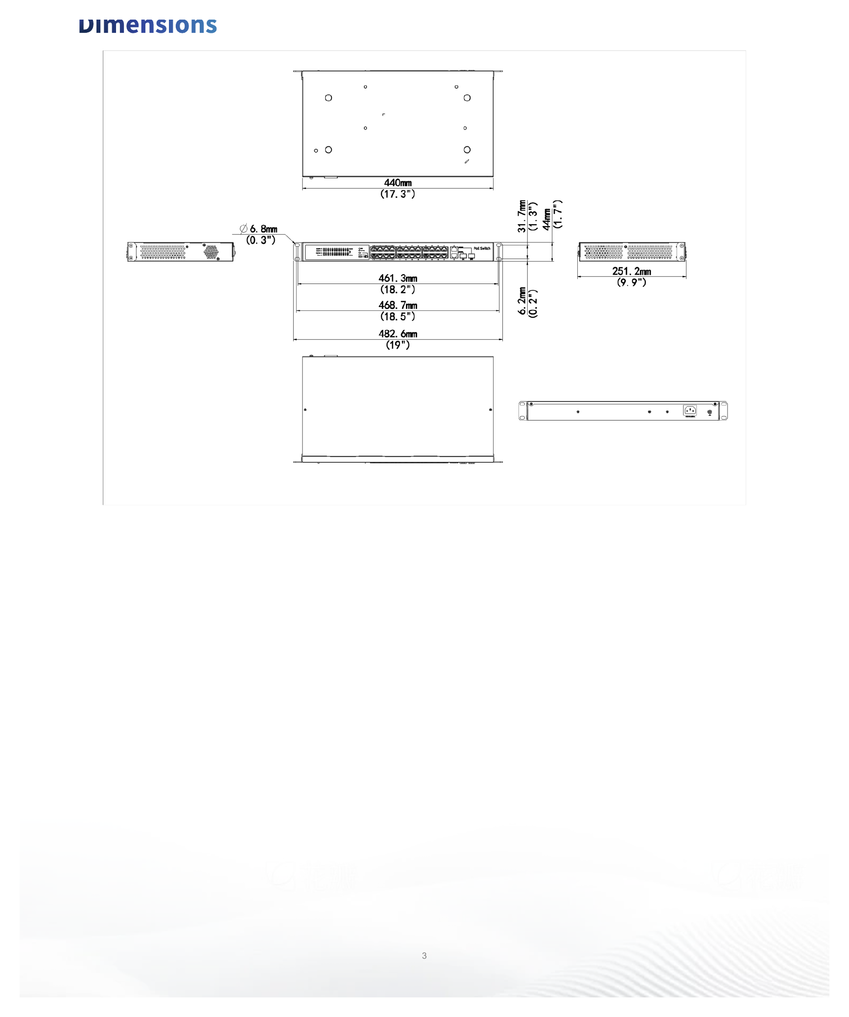 NSW2020-24T2GC-POE-IN 外形尺寸圖 詳見圖示｜Unit: mm