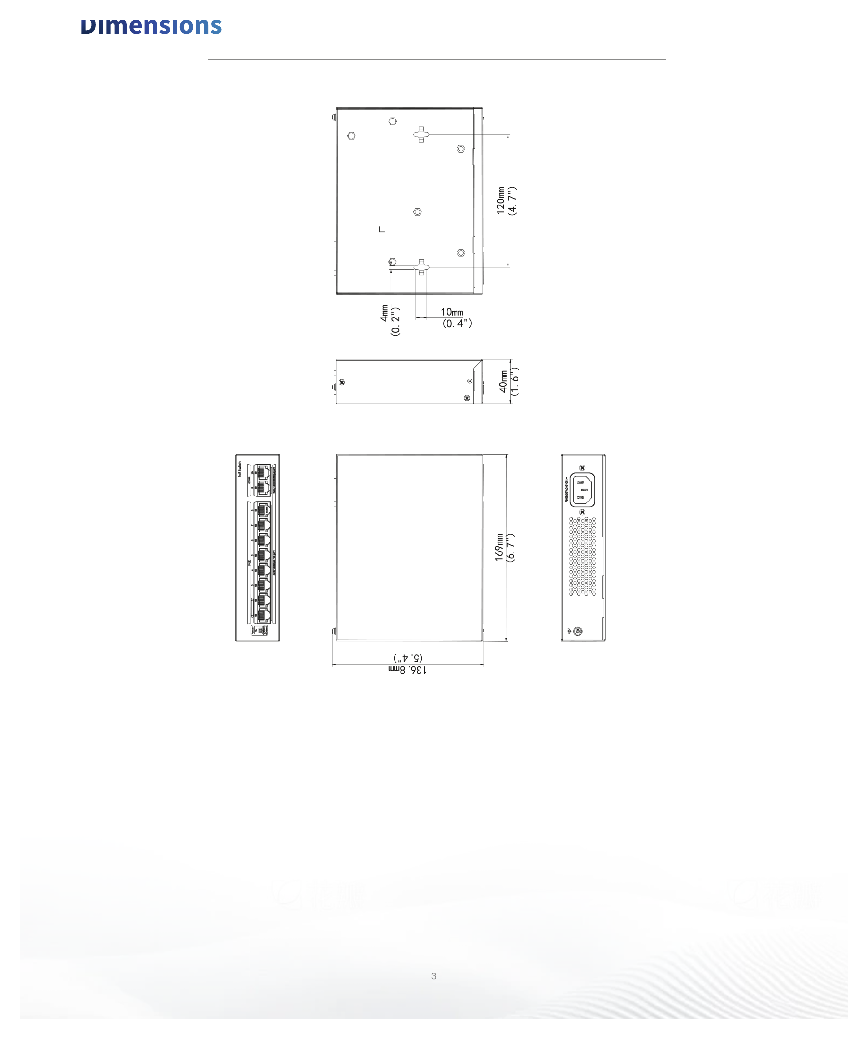 NSW2020-8T2GT-POE-IN 外形尺寸圖 詳見圖示｜Unit: mm