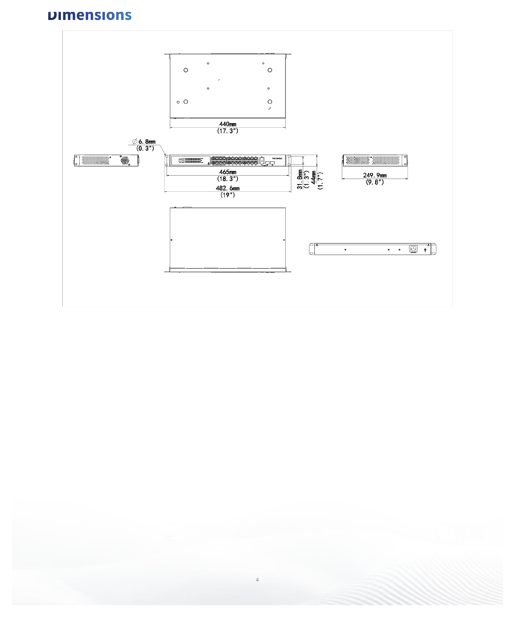 NSW3000-25GT1GP1GC-POE-IN 外形尺寸圖 詳見圖示｜Unit: mm
