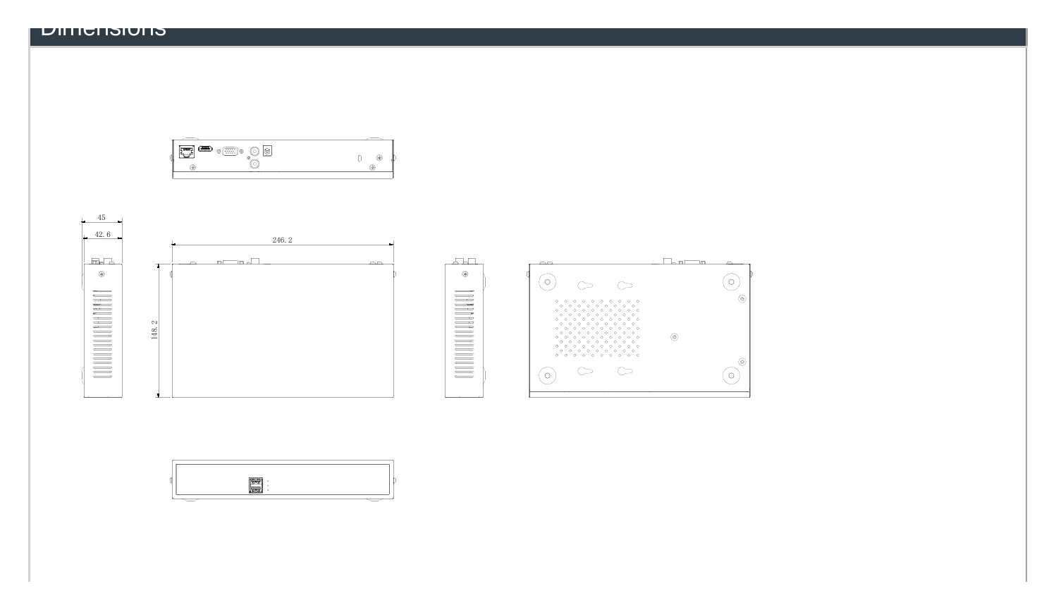 NVR1004H(UN)1.0 外形尺寸圖 詳見圖示｜Unit: mm