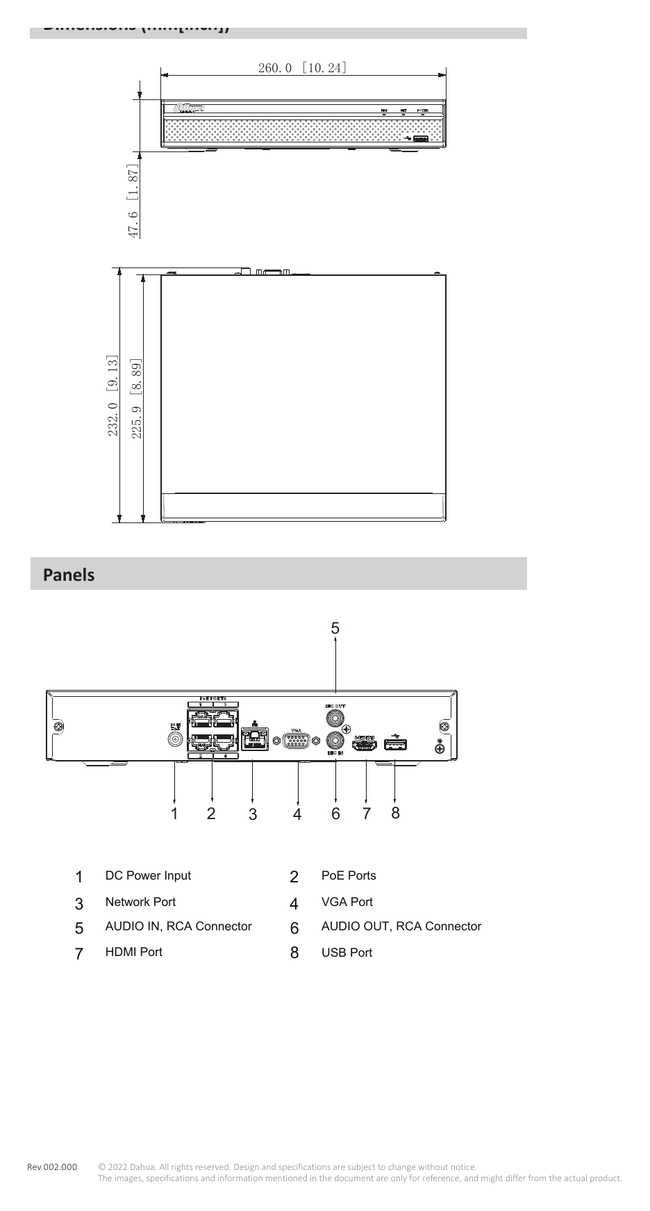 NVR4104HS-P-4KS2-L 外形尺寸圖 詳見圖示｜Unit: mm