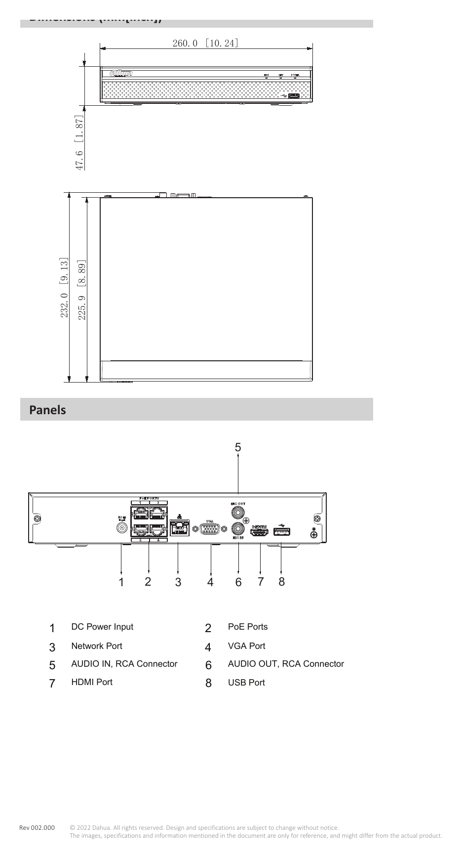 NVR4108HS-P-4KS2-L 外形尺寸圖 詳見圖示｜Unit: mm