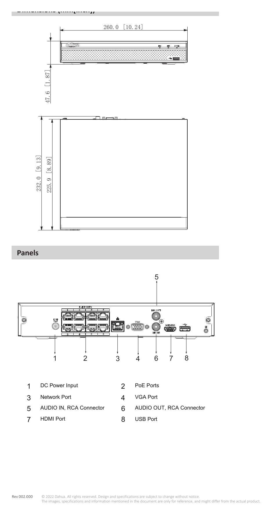 NVR4116HS-8P-4KS2-L 外形尺寸圖 詳見圖示｜Unit: mm
