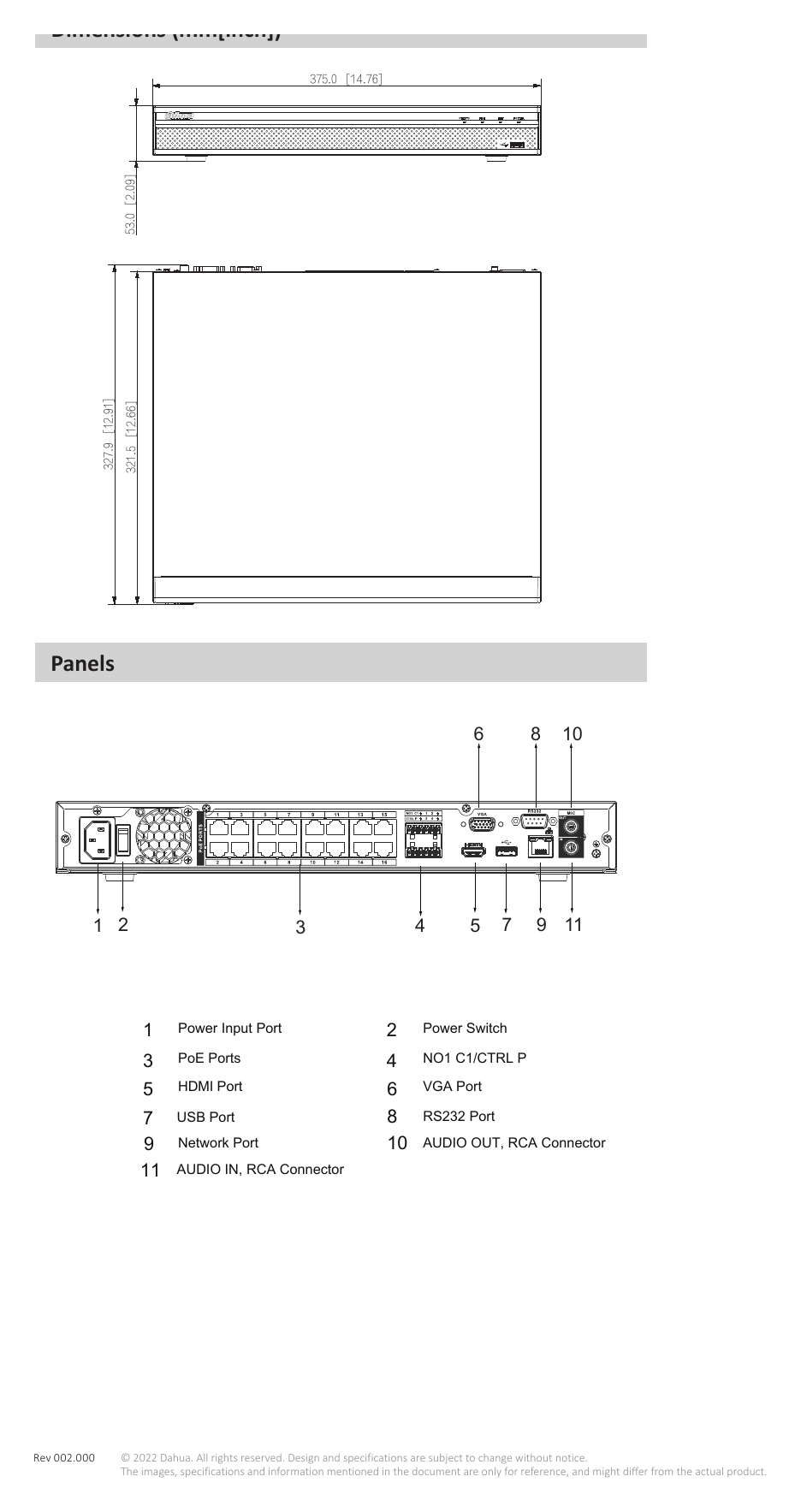 NVR4216-16P-4KS2-L 外形尺寸圖 詳見圖示｜Unit: mm