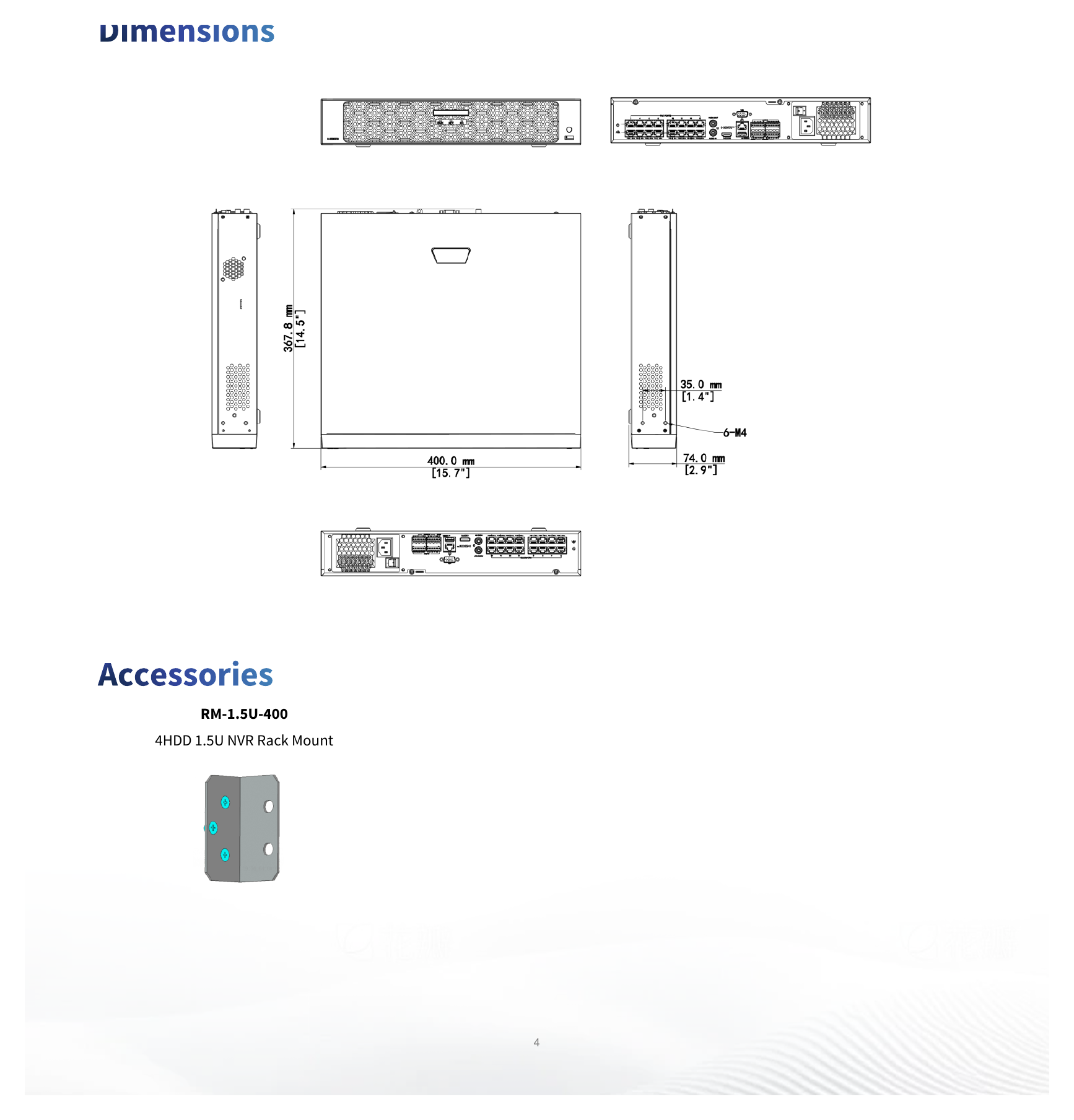 NVR504-16B-P16 外形尺寸圖 詳見圖示｜Unit: mm