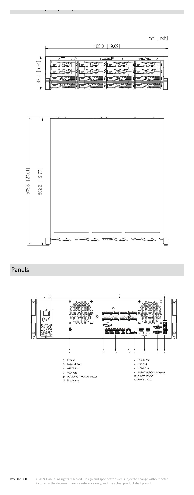 NVR616H-128-XI-S0 外形尺寸圖 詳見圖示｜Unit: mm