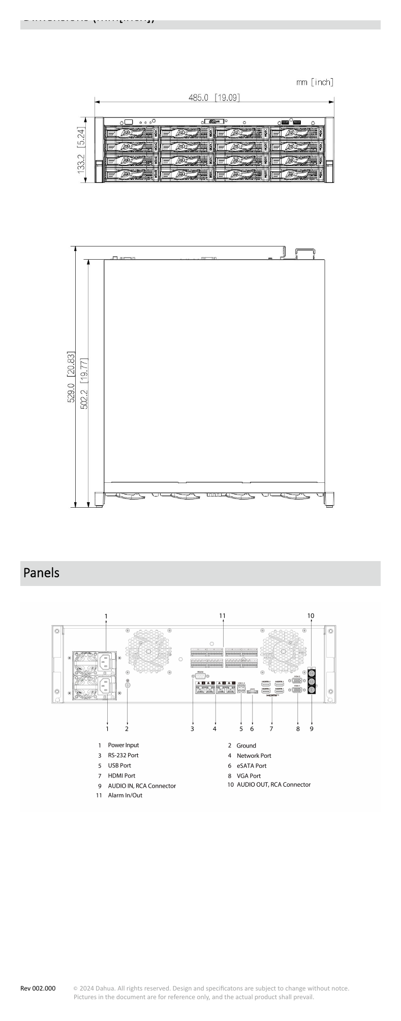 NVR616RH-128-XI-S0 外形尺寸圖 詳見圖示｜Unit: mm
