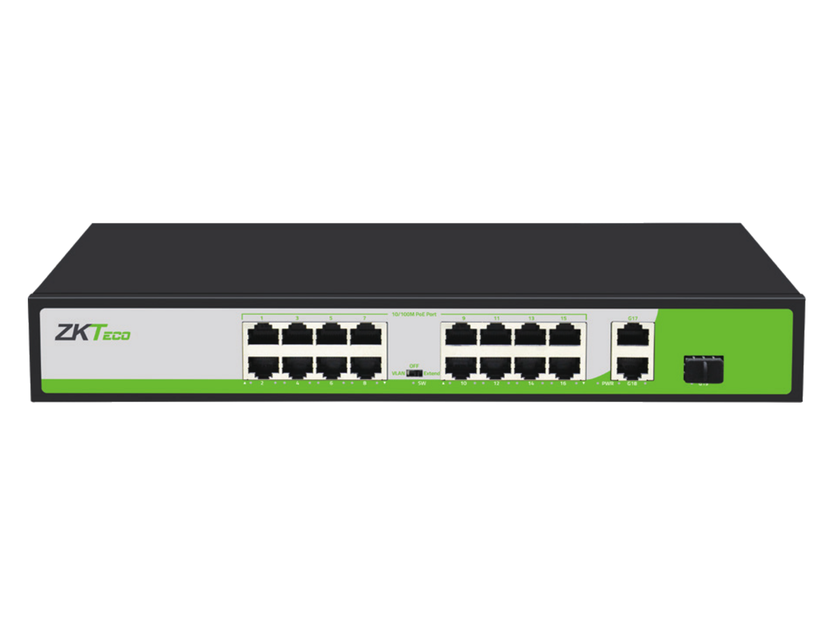 PE162-200-C ZKTeco 16 Ports 10/100Mbps PoE Switch 產品圖片