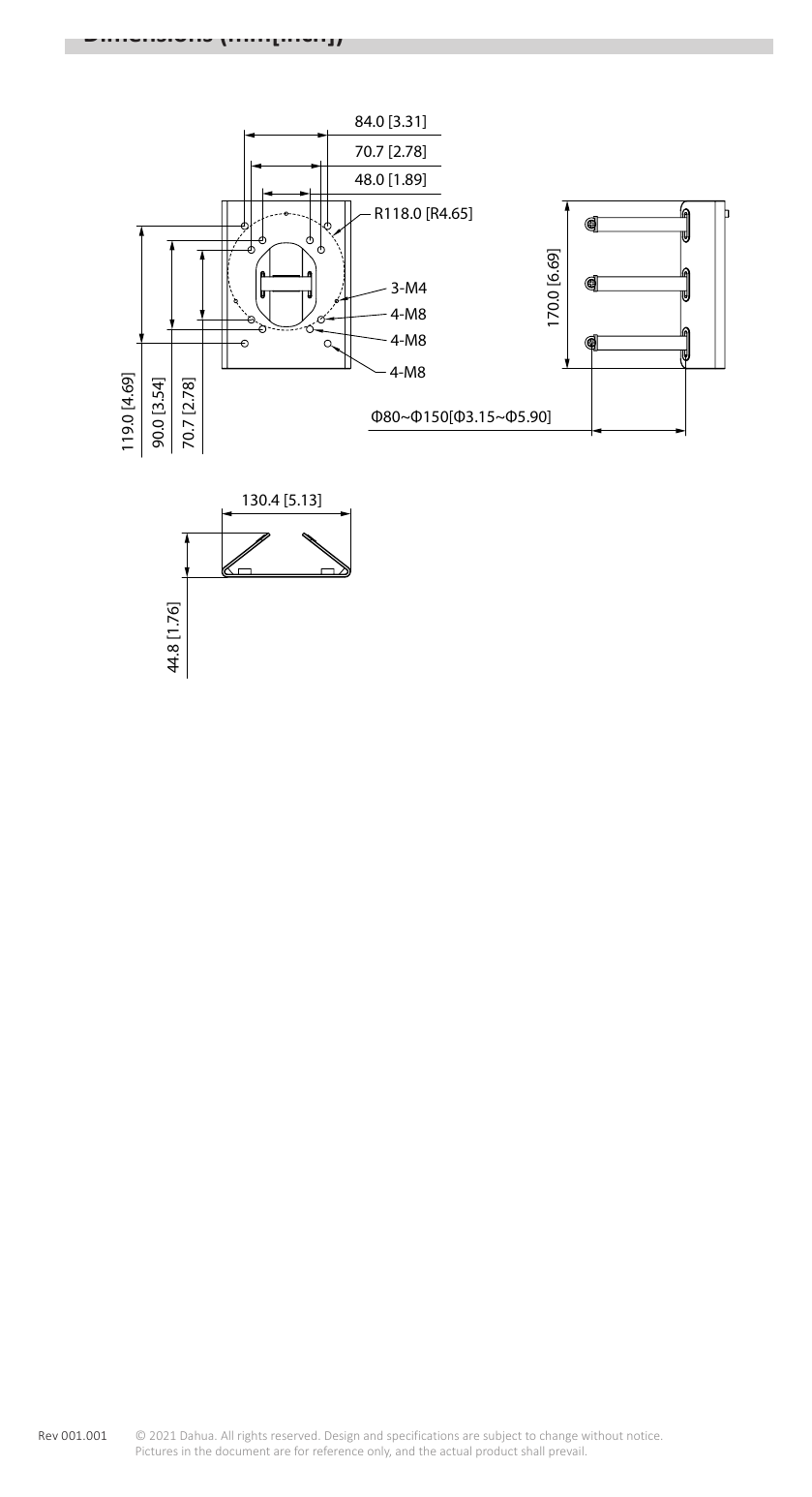 PFA155A 外形尺寸圖 (L × W × H)｜Unit: mm