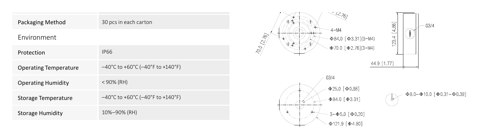 PFA5300R 外形尺寸圖 13.74") (L × W × H)｜Unit: mm