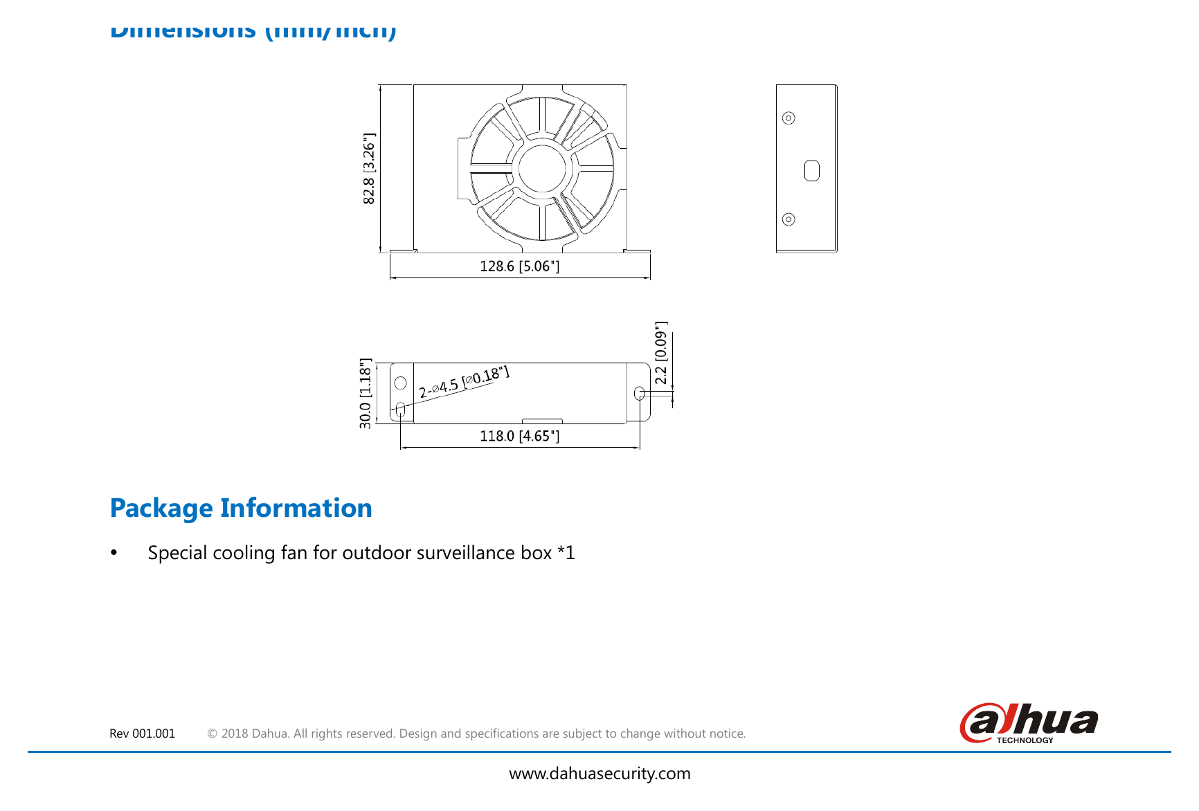 PFC620-D1 外形尺寸圖 82.8mmx128.6mmx30mm(4.72”x4.72”x1.0”)|Unit: mm