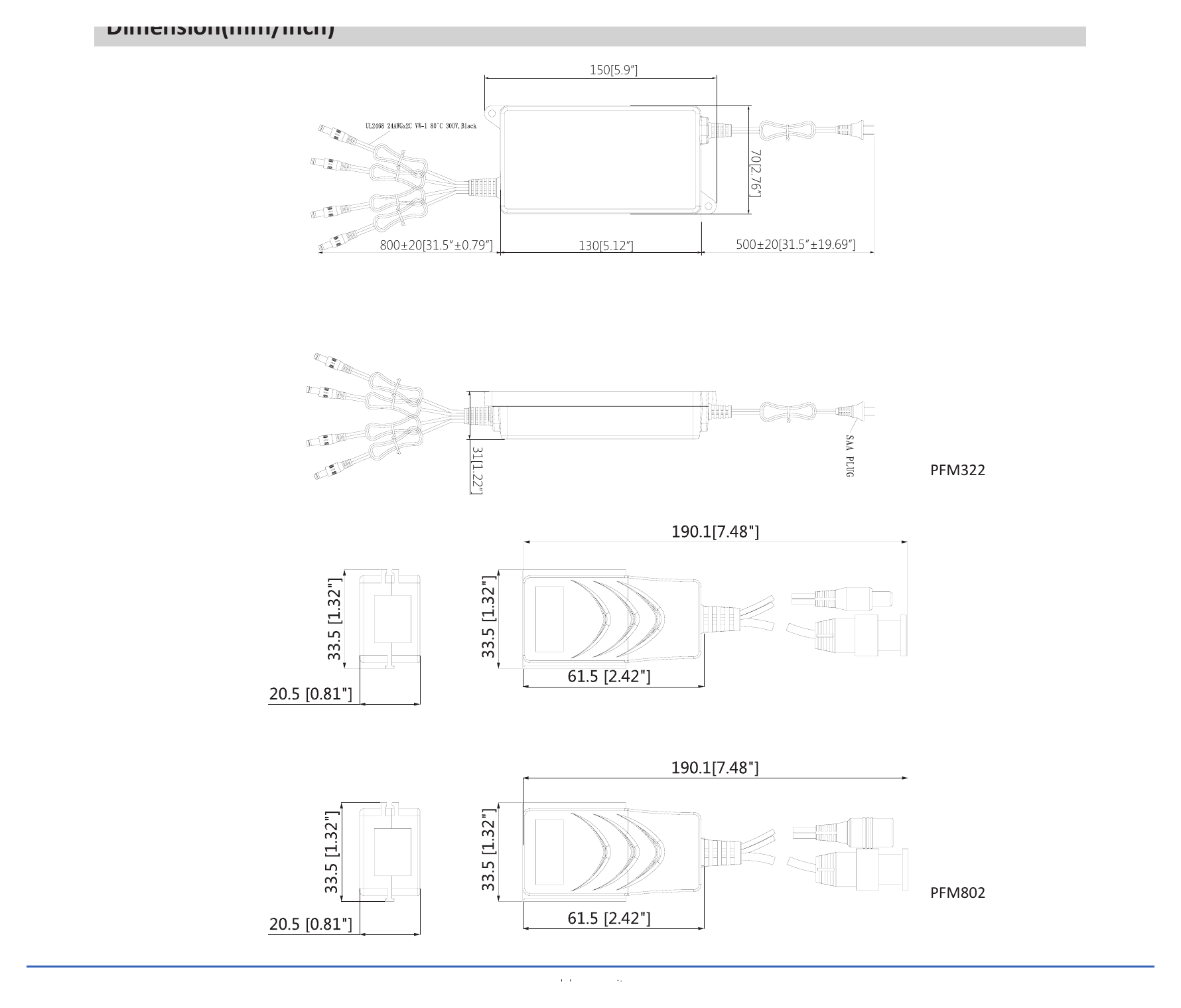 PFM802P 外形尺寸圖 詳見圖示｜Unit: mm