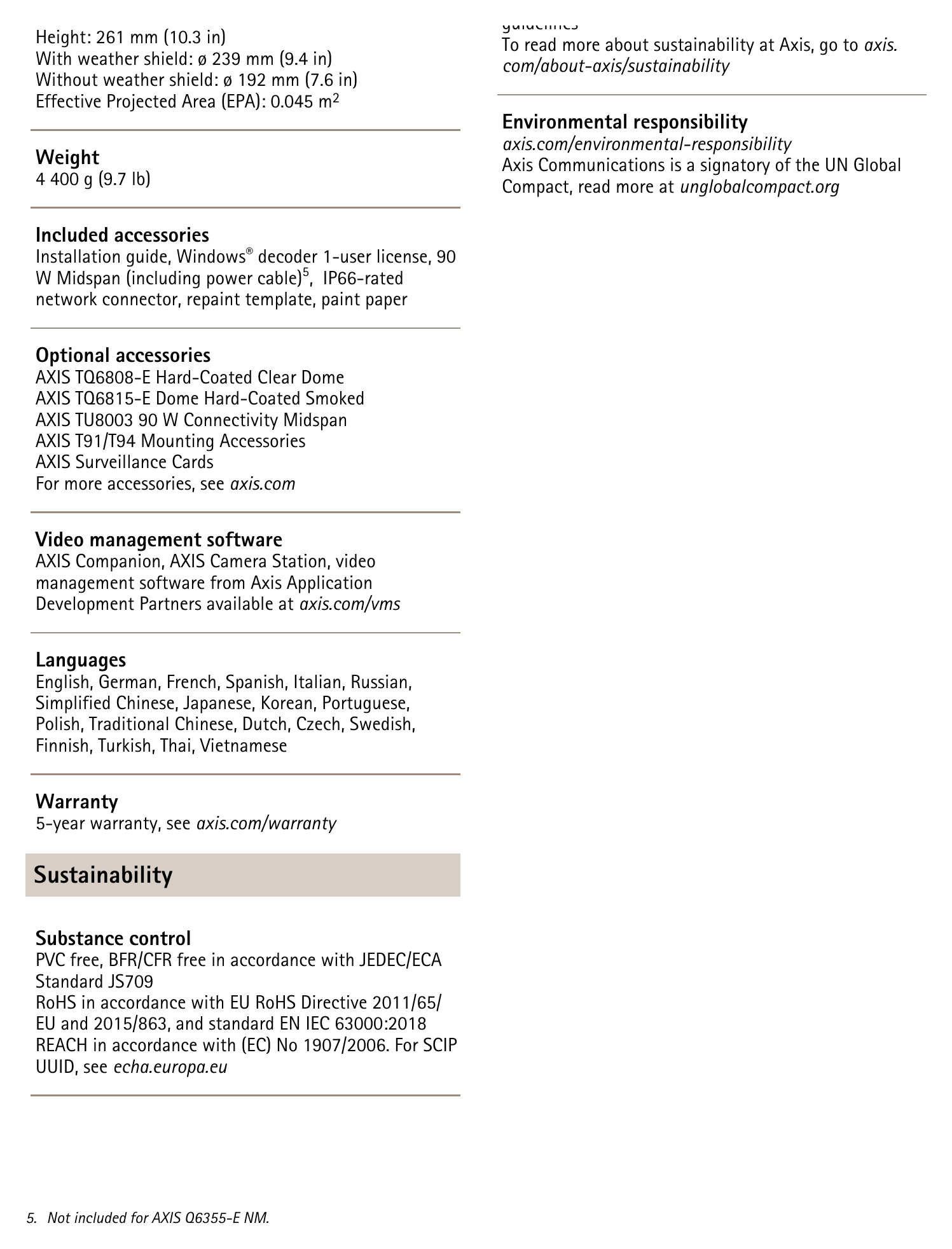 Q6355-LE-PTZ 外形尺寸圖 guidelines｜重量 Axis Communications is a signatory of the UN Global 4 400 g (9.7 lb) Compact, read more at unglobalcompact