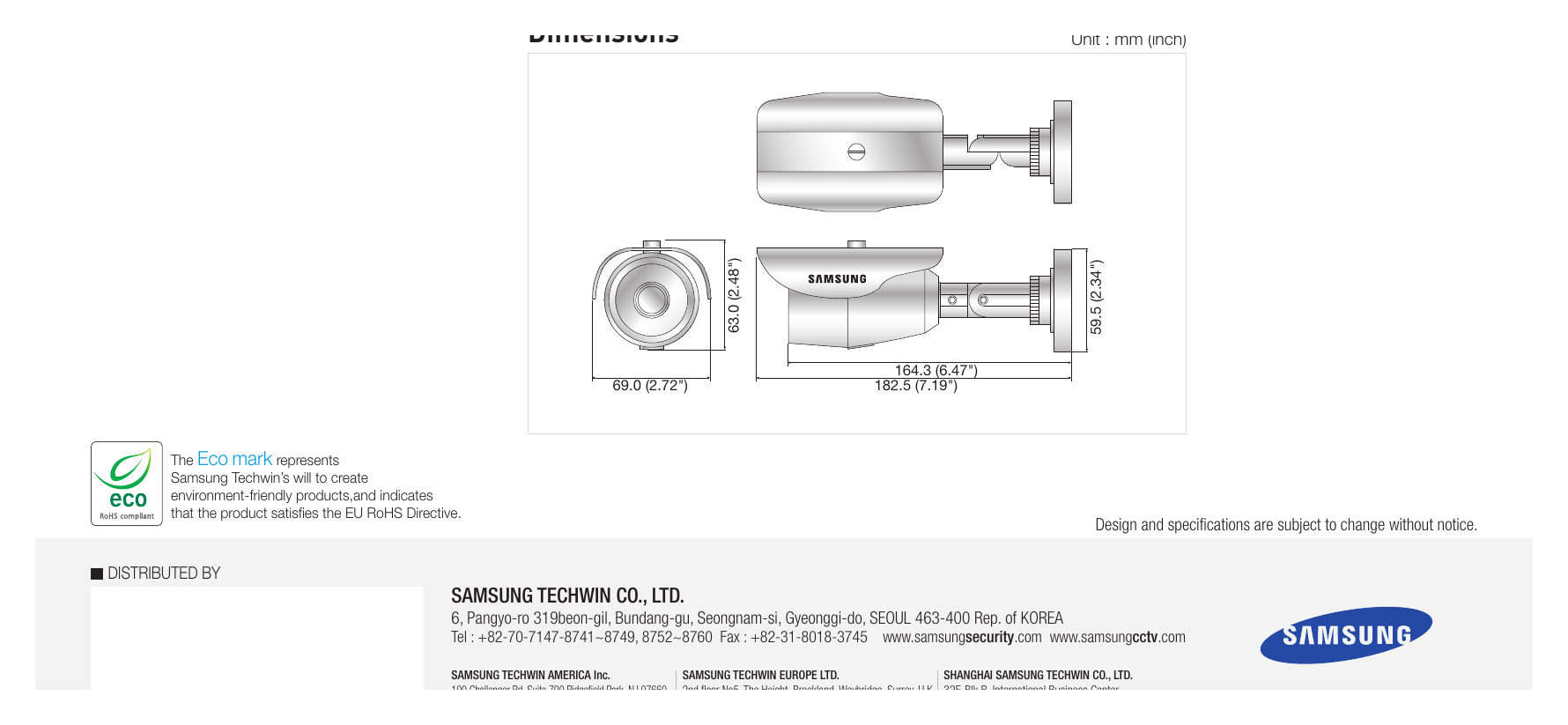 SCO-2030R 外形尺寸圖 Unit : mm (inch) (2.48") (2.34") 63.0 (2.48") 59.5 (2.34") 63.0 59.5 164.3 (6.47") 164.3 (6.47") 69.0 (2.72") 69.0 (2.72