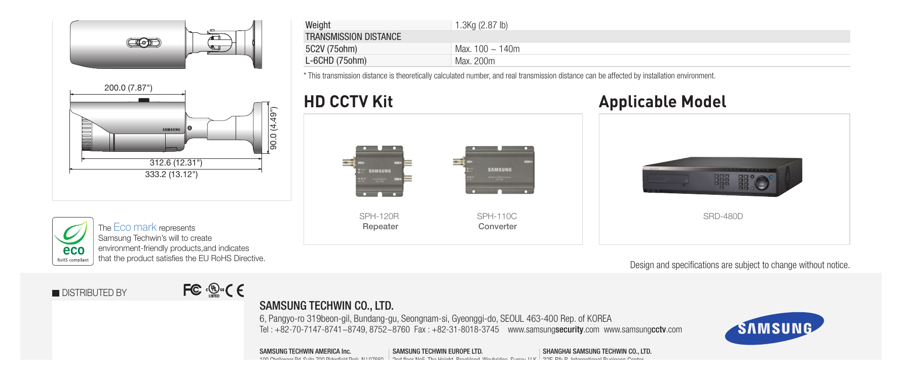 SCO-6081R-ENG-2P 外形尺寸圖 Remote Control Interface Unit : mm (inch) Protocol RS-485 RS-485 : Samsung-T/E, Pelco-D/P, Panasonic, Bosch, Honeywell,