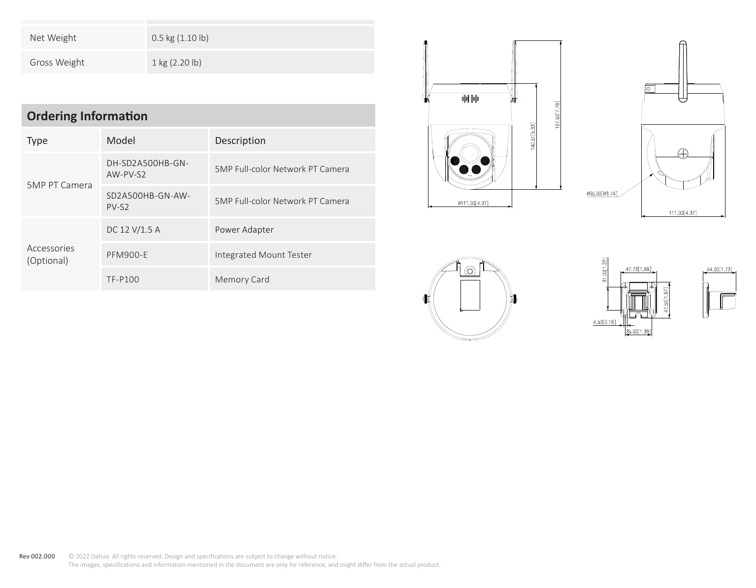 SD2A500HB-GN-AW-PV-S2 外形尺寸圖 詳見圖示｜Unit: mm