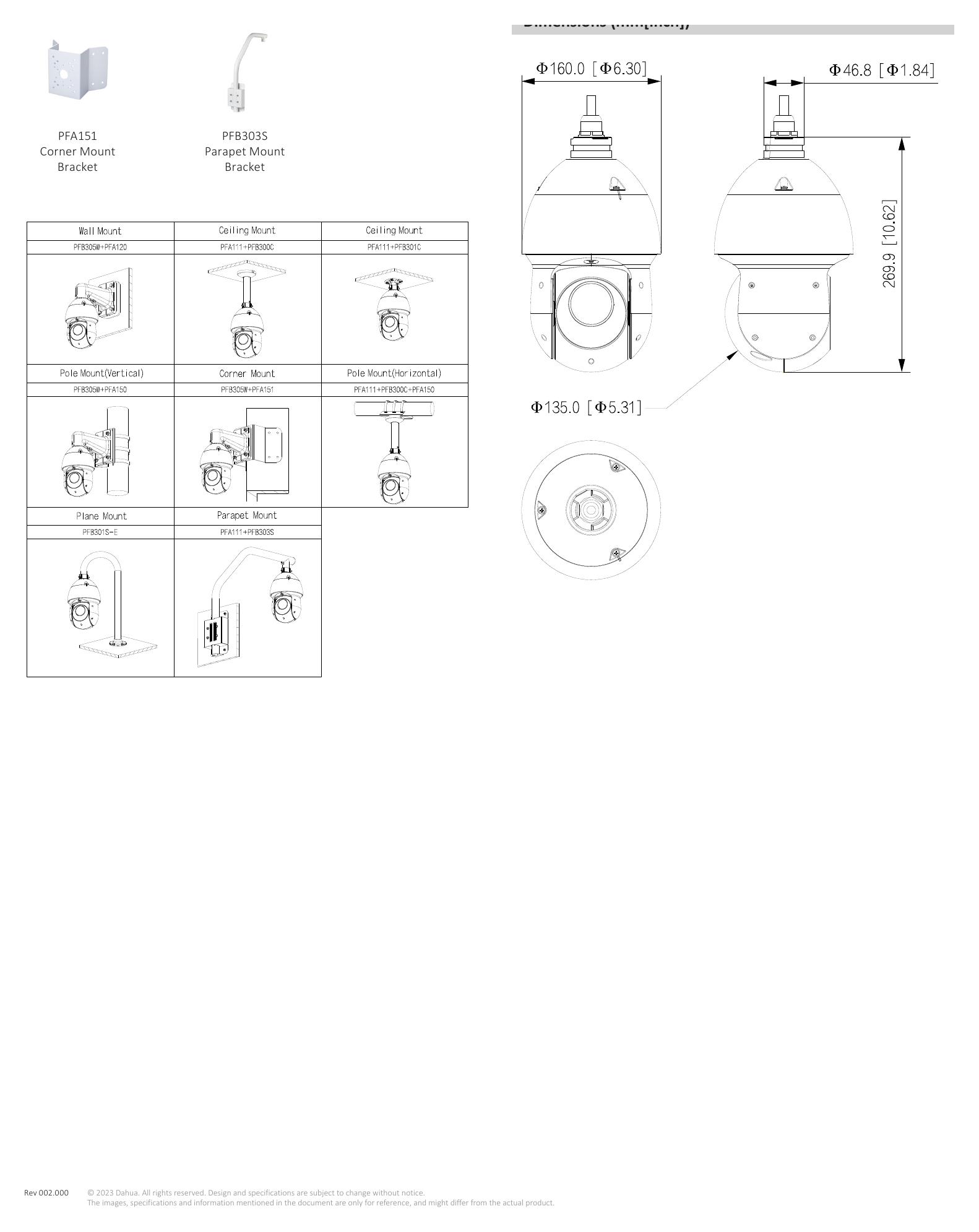 SD49225XA-HNR-S2-S0 外形尺寸圖 269.9mm × Φ160 mm (11.61" × Φ6.30")｜Unit: mm