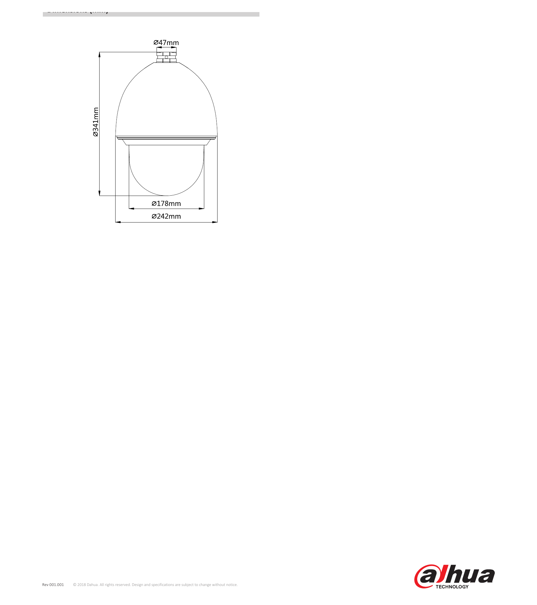 SD65F230F-HNI 外形尺寸圖 Φ242(mm) x 341 (mm) PFA111 + PFB300C PFA111 + PFB303W + PFA120｜Unit: mm