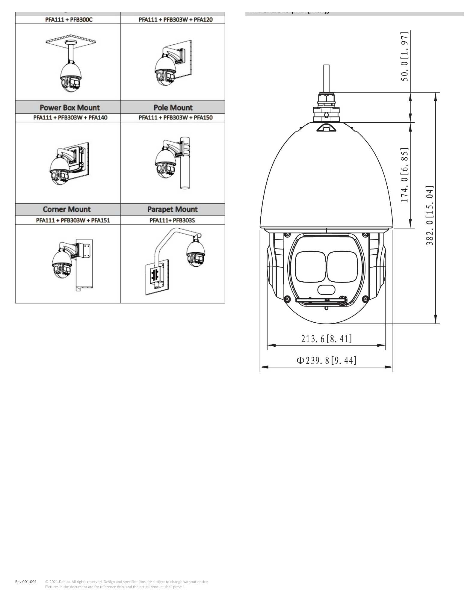 SD6AL233XA-HNR-IR 外形尺寸圖 Φ240 mm x 382 mm (9.45" × 15.04")｜Unit: mm