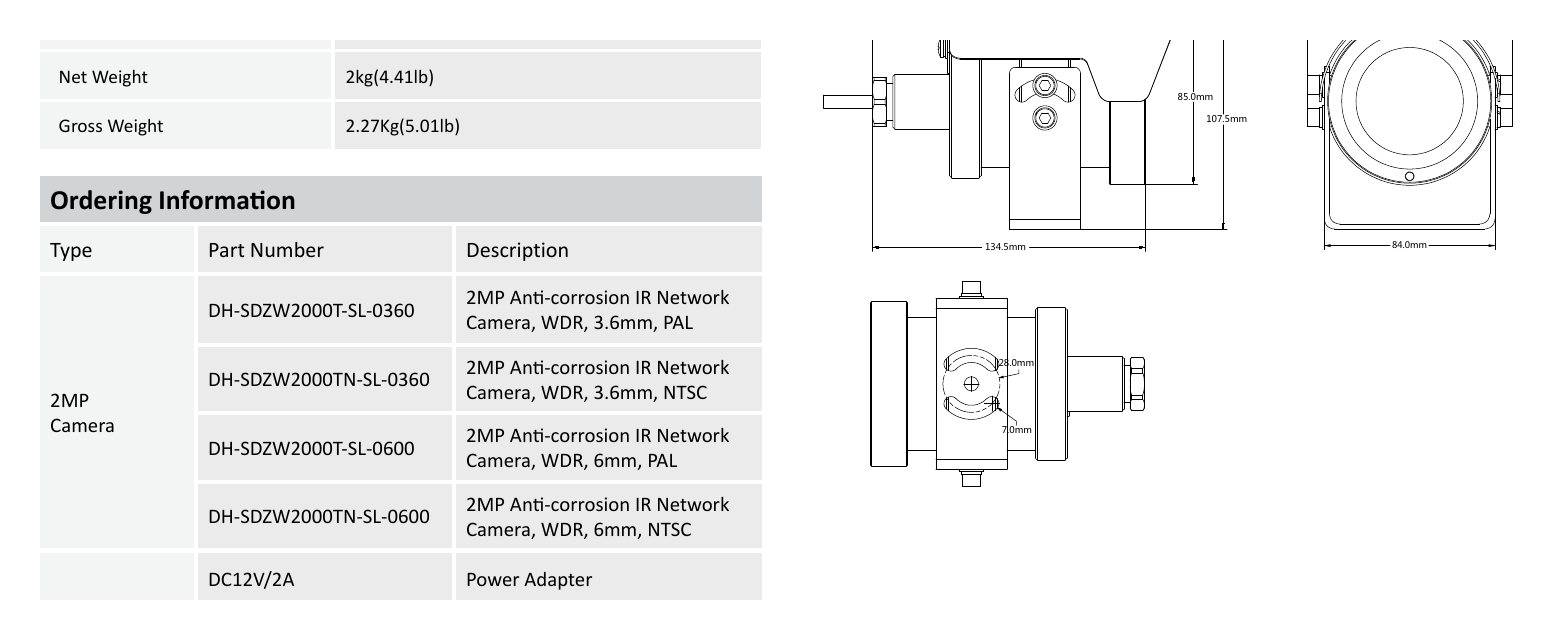 SDZW2000T-SL 外形尺寸圖 Φ152mm × 101mm × 107.5mm｜Unit: mm