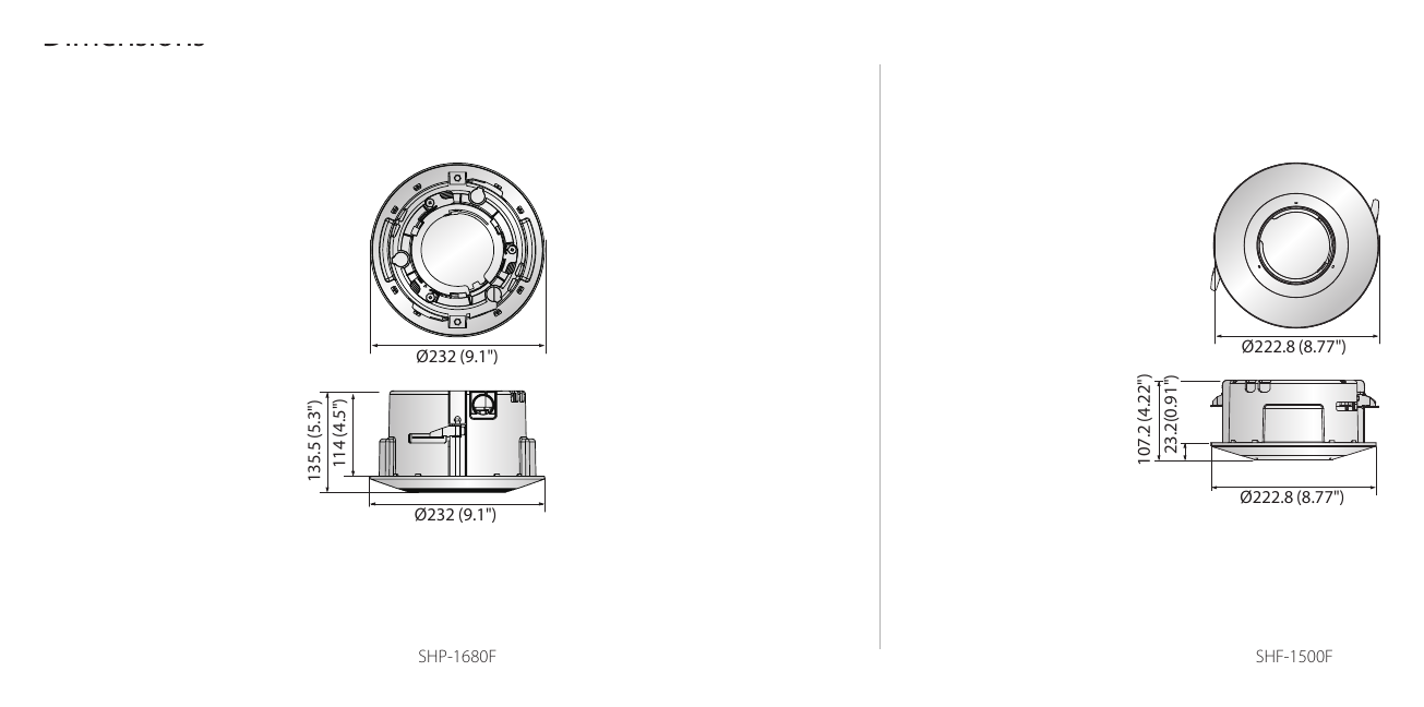 SHP-1680FSHF-1500F 外形尺寸圖 詳見圖示｜Unit: mm