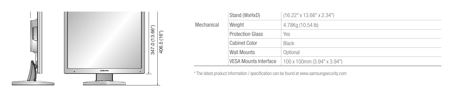 SMT-1935 外形尺寸圖 Unit : mm (inch) Functions VESATM DPM compatible English, Spanish, French, German, Italian, Portuguese, Russian, Swedish
