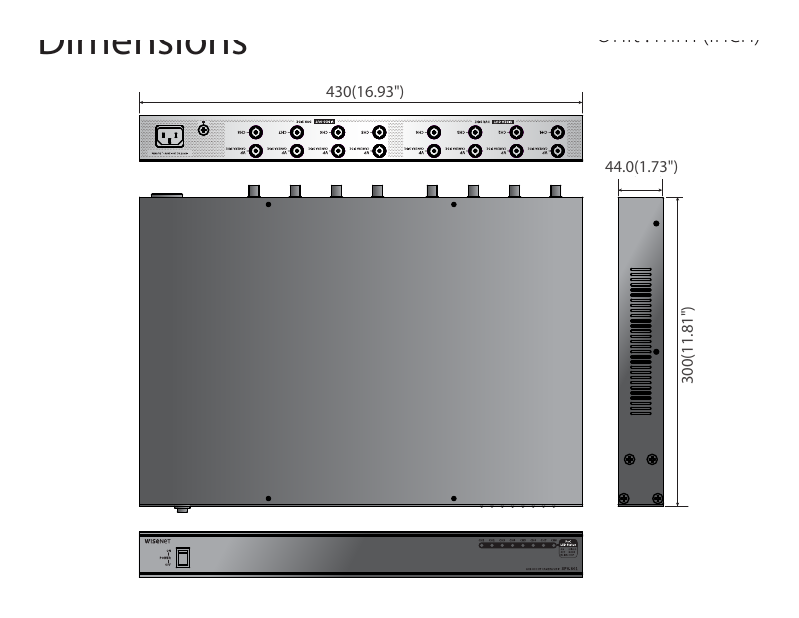 SPV-801 外形尺寸圖 Unit : mm (inch) 310 (12.20") 430(16.93") 430 (16.93") 44.0(1.73") 44 (1.73") 300(11.81") 300 (11.81") PRELIMINARY 06-20