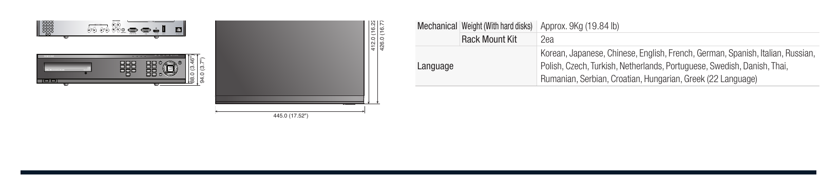 SRD-480D 外形尺寸圖 Unit : mm (inch) Application Support Mouse, Remote controller, Samsung system keyboard｜Unit: mm