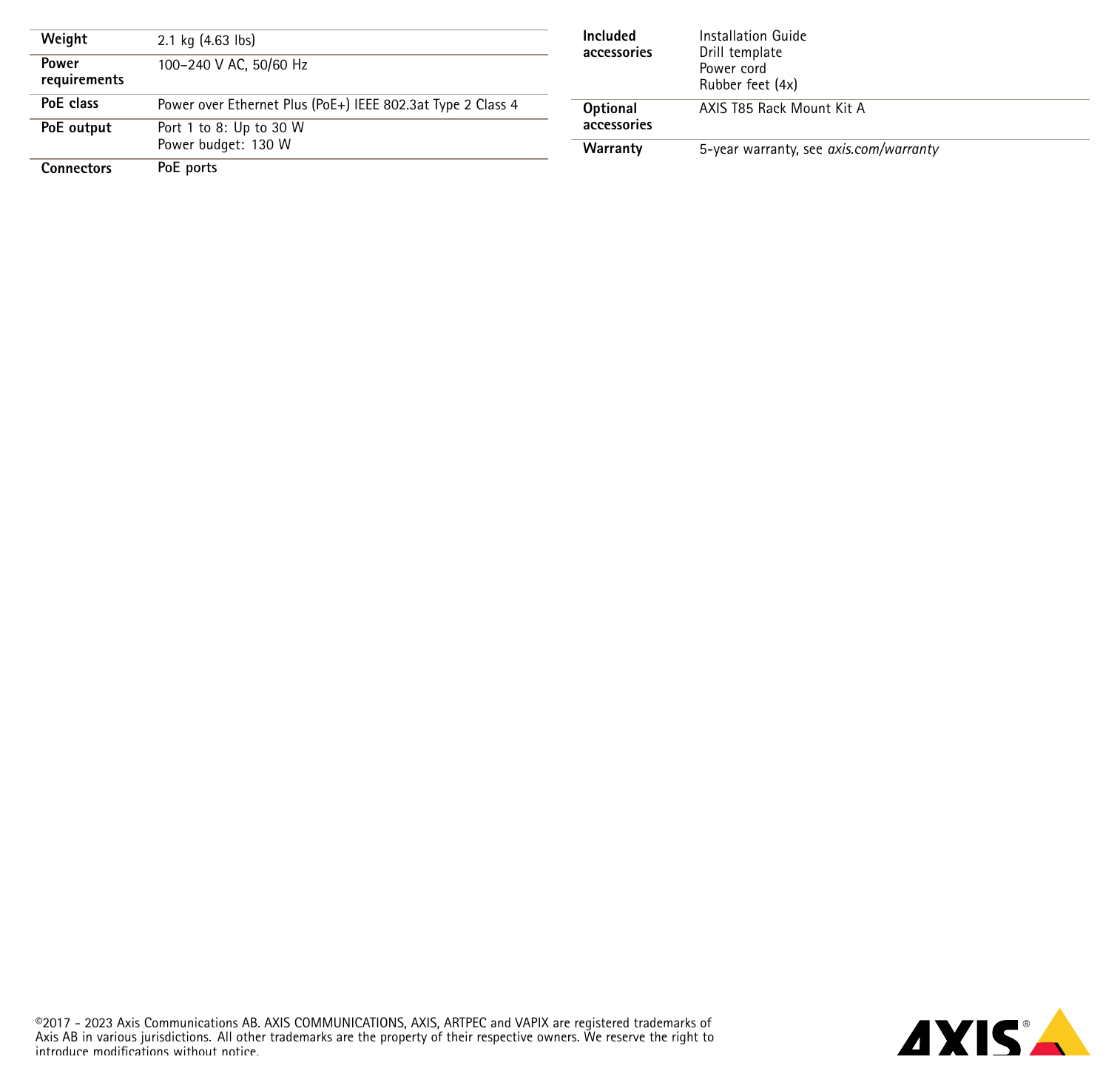 T8508-POE-NETWORK-SWITCH 外形尺寸圖 WxDxH: 220 x 242 x 44 mm (8.6 x 9.52 x 1.73 in) software｜重量 2.1 kg (4.63 lbs) Included Installation Guide｜Unit: mm