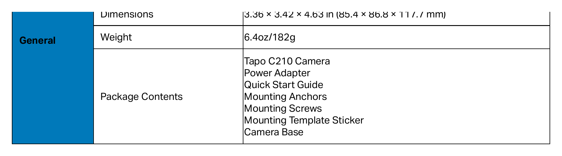TAPO-C210P2 外形尺寸圖 3.36 × 3.42 × 4.63 in (85.4 × 86.8 × 117.7 mm)｜Unit: mm