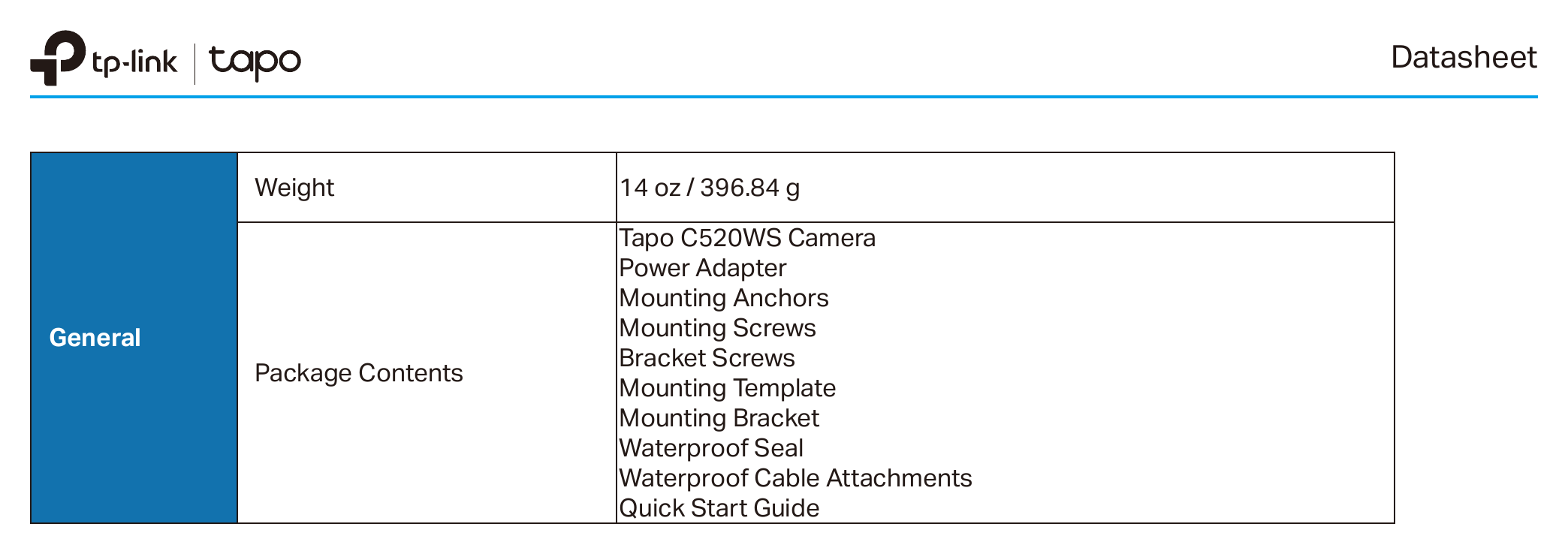 TAPO-C520WS 外形尺寸圖 4.9 × 4.8 × 3.5 in (123.8 × 123 × 90 mm)｜重量 14 oz / 396.84 g Tapo C520WS Camera Power Adapter Mounting Anchors｜Unit: mm