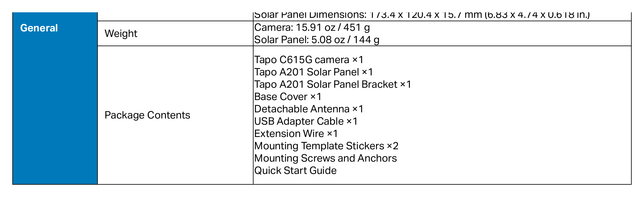 TAPO-C615G-KIT 外形尺寸圖 x 3.31 in.) Solar Panel Dimensions: 173.4 x 120.4 x 15.7 mm (6.83 x 4.74 x 0.618 in.)｜Unit: mm