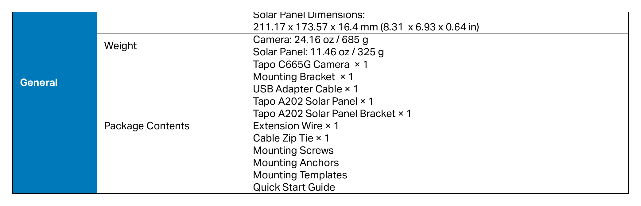 TAPO-C665G-KIT 外形尺寸圖 185.4 x 123 x 263.72 mm (7.29 x 4.84 x 10.38 in) (mounting bracket included) Solar Panel Dimensions: 211.17 x 173.57 x 1