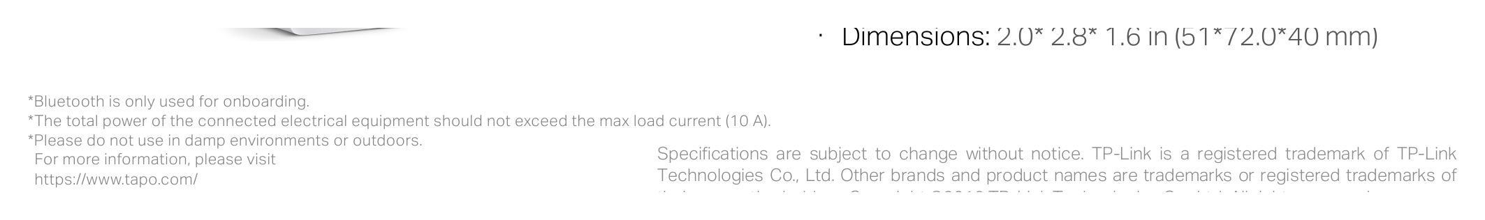 TAPO-P100(EU)1.0 外形尺寸圖 詳見圖示|Unit: mm
