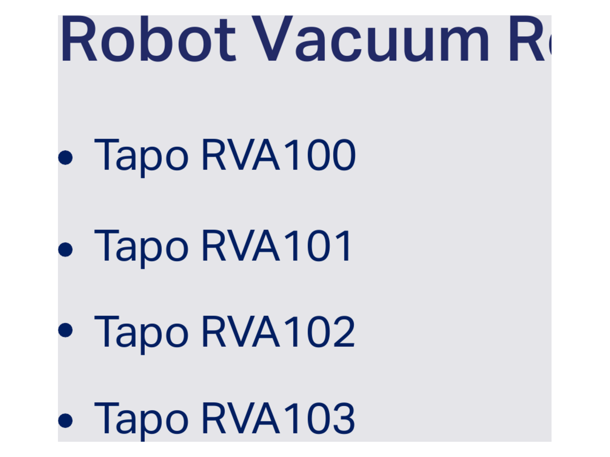 TAPO-RV10-LITE TP-Link Robot Vacuum Replacement Kit 產品圖片