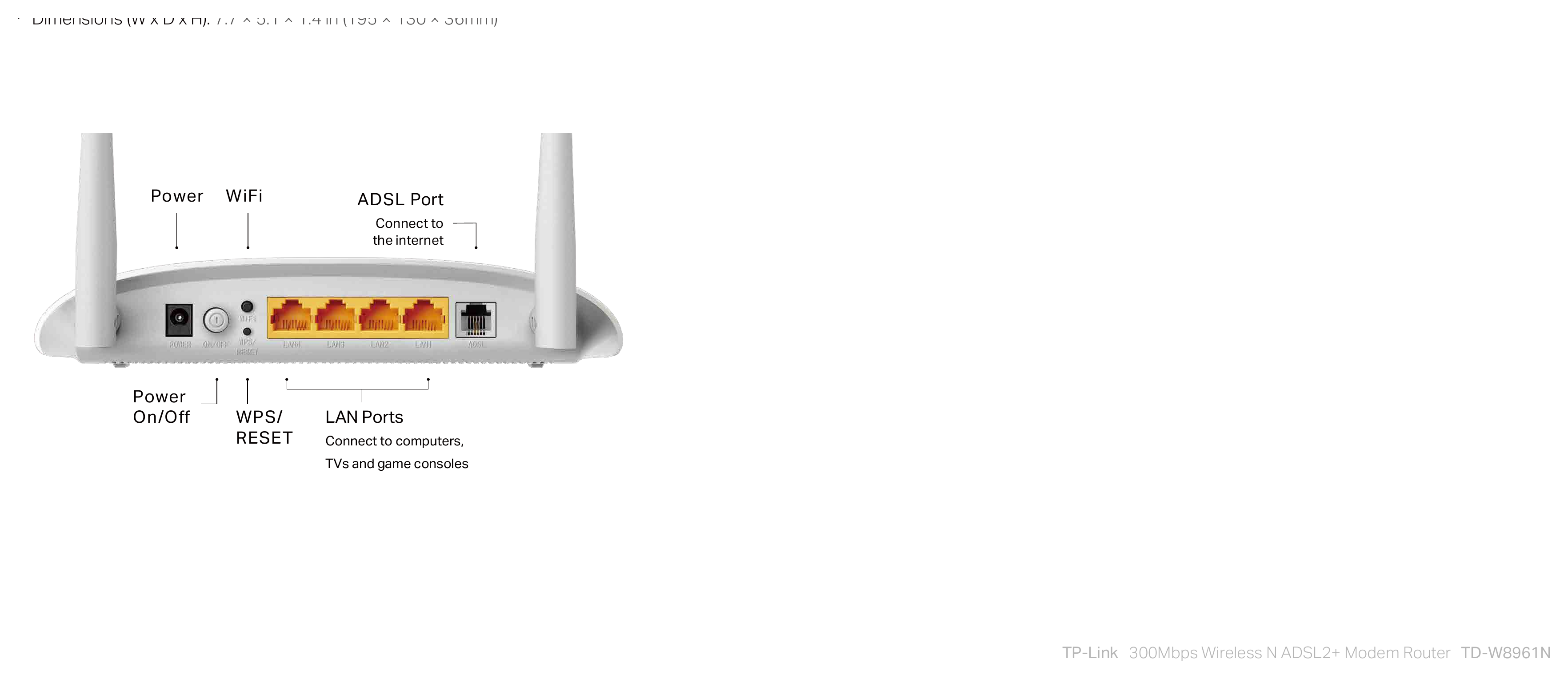 TD-W8961N(EU)-V3 外形尺寸圖 詳見圖示｜Unit: mm