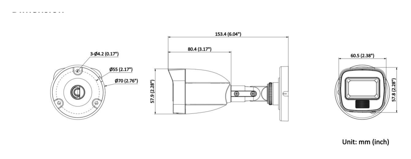 THC-B157-LPS 外形尺寸圖 161.22 mm × 57.97 mm × 61.96 mm (6.35