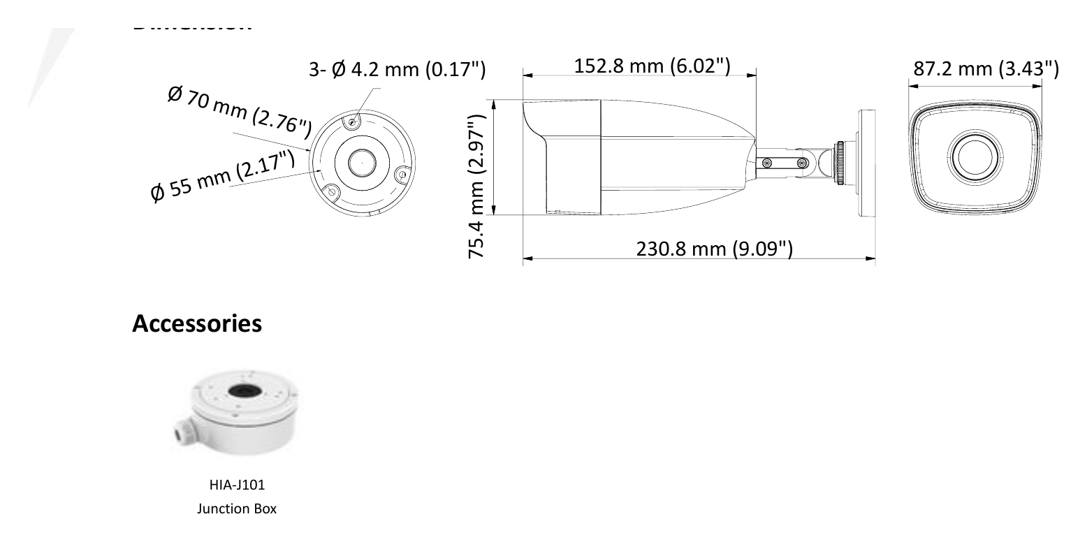 THC-B220-M 外形尺寸圖 75.4 mm × 230.8 mm × 87.2 mm (2.97